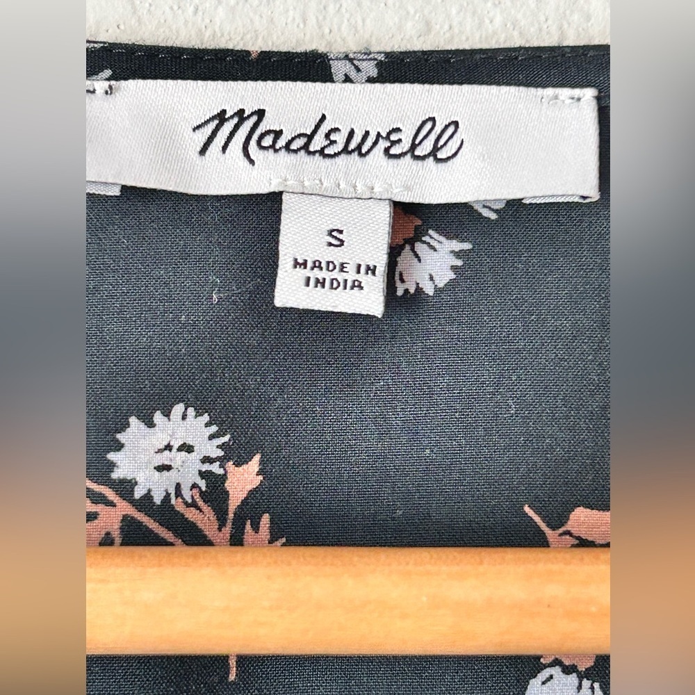 Madewell Black Floral Mini Dress - Picture 5 of 11